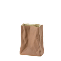 Porcelanowy wazon Paper Bag szaro-brązowy mini 10 cm Rosenthal