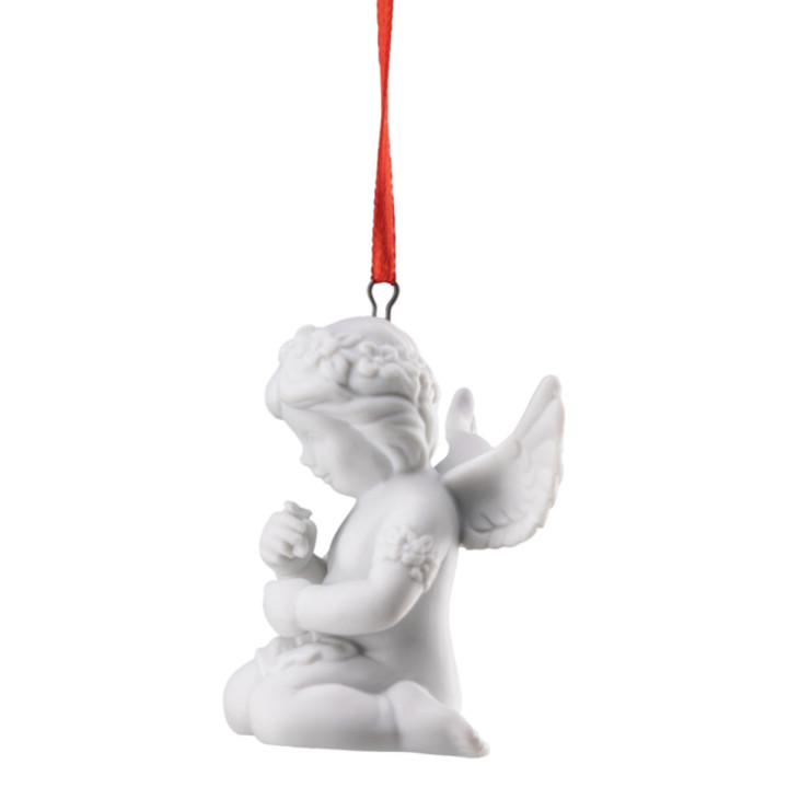 Porcelanowa zawieszka aniołek z wiankiem Rosenthal