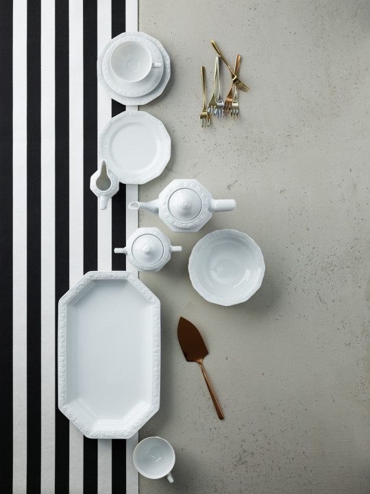 Porcelanowy kubek duży z podstawką Biała Maria Rosenthal