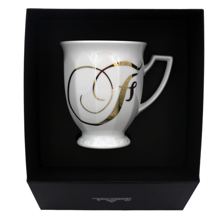 Porcelanowy kubek mały Maria Biała alfabet ,,F" Rosenthal