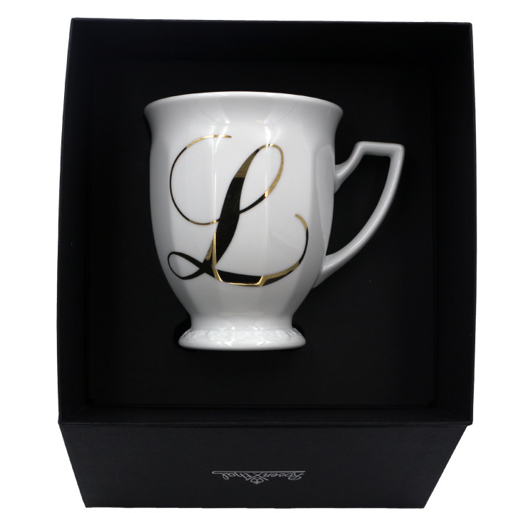Porcelanowy kubek mały Maria Biała alfabet ,,L" Rosenthal