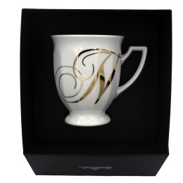 Porcelanowy kubek mały Maria Biała alfabet ,,N" Rosenthal