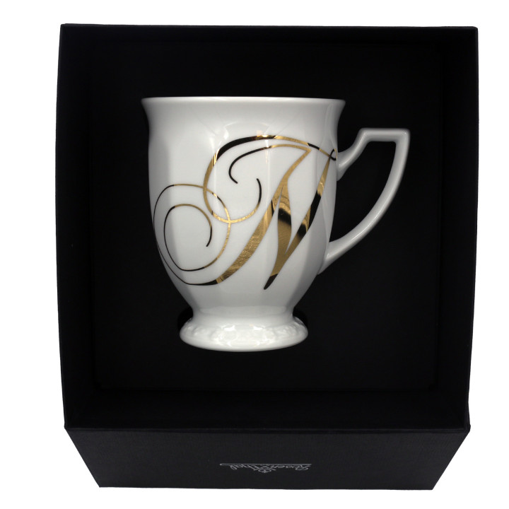 Porcelanowy kubek mały Maria Biała alfabet ,,N" Rosenthal