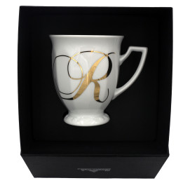 Porcelanowy kubek mały Maria Biała alfabet ,,R" Rosenthal