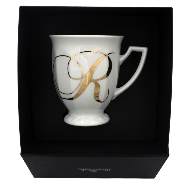 Porcelanowy kubek mały Maria Biała alfabet ,,R" Rosenthal