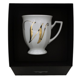Porcelanowy kubek mały Maria Biała alfabet ,,W" Rosenthal