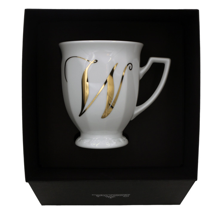 Porcelanowy kubek mały Maria Biała alfabet ,,W" Rosenthal