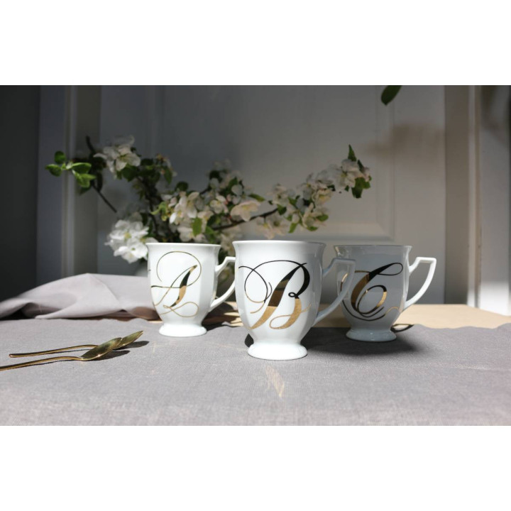 Porcelanowy kubek mały Maria Biała alfabet ,,C" Rosenthal