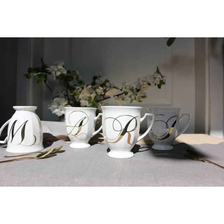 Porcelanowy kubek mały Maria Biała alfabet ,,F" Rosenthal