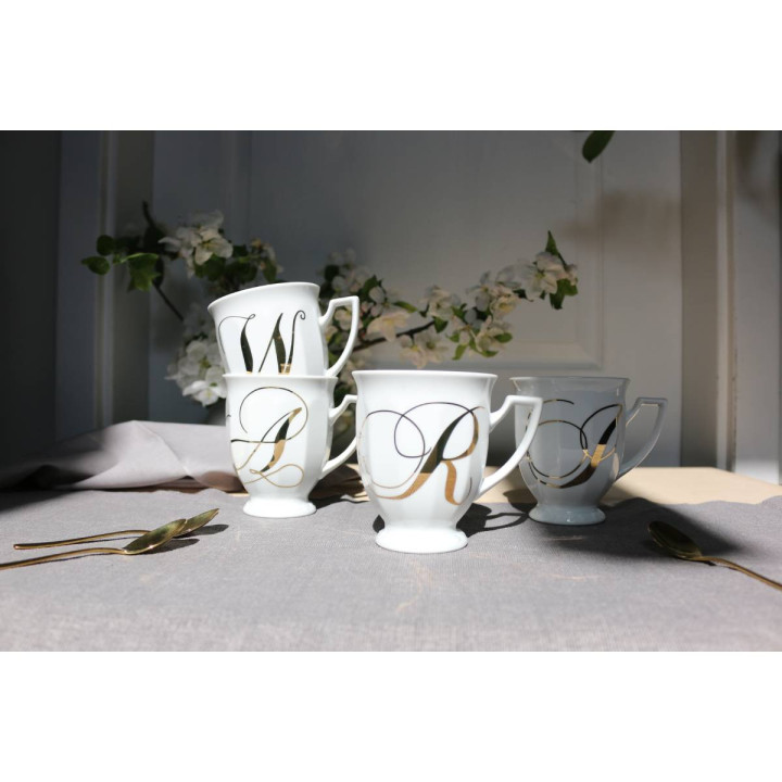 Porcelanowy kubek mały Maria Biała alfabet ,,G" Rosenthal