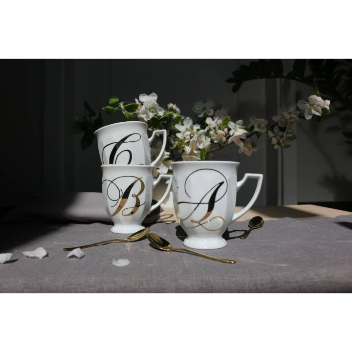 Porcelanowy kubek mały Maria Biała alfabet ,,K" Rosenthal