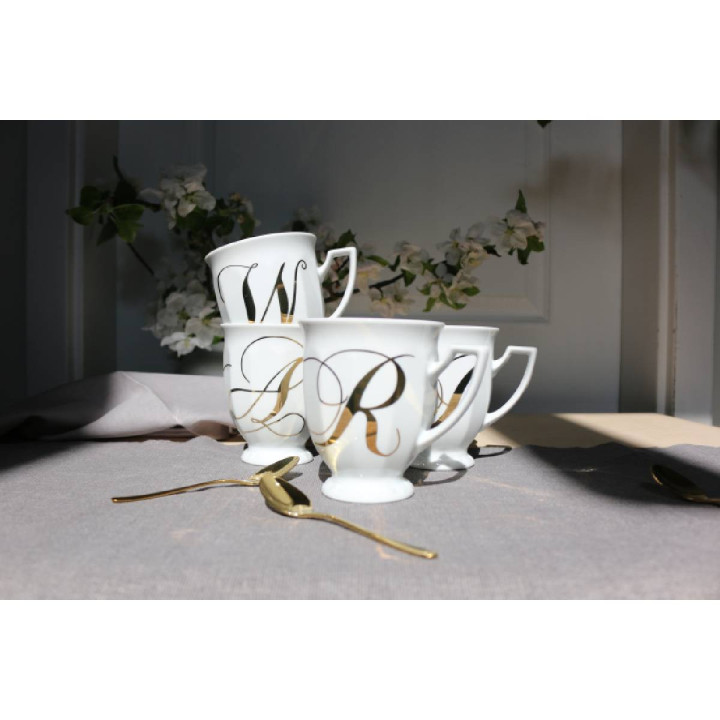 Porcelanowy kubek mały Maria Biała alfabet ,,O" Rosenthal