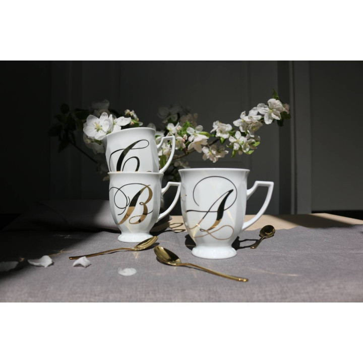 Porcelanowy kubek mały Maria Biała alfabet ,,R" Rosenthal