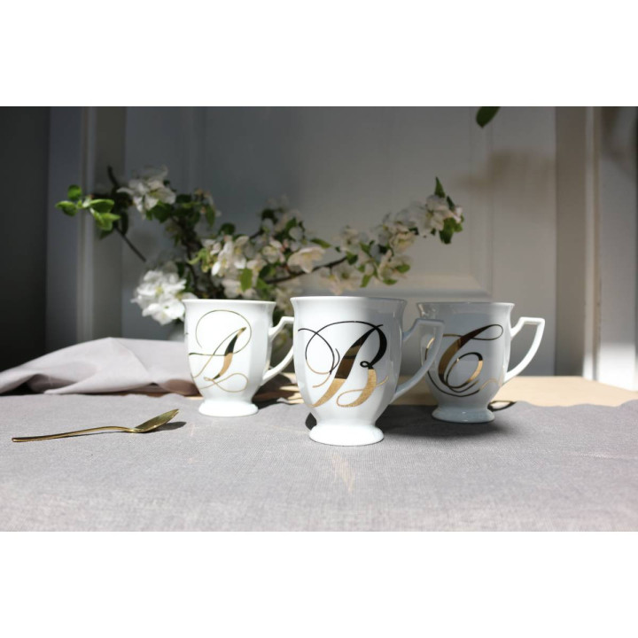 Porcelanowy kubek mały Maria Biała alfabet ,,S" Rosenthal