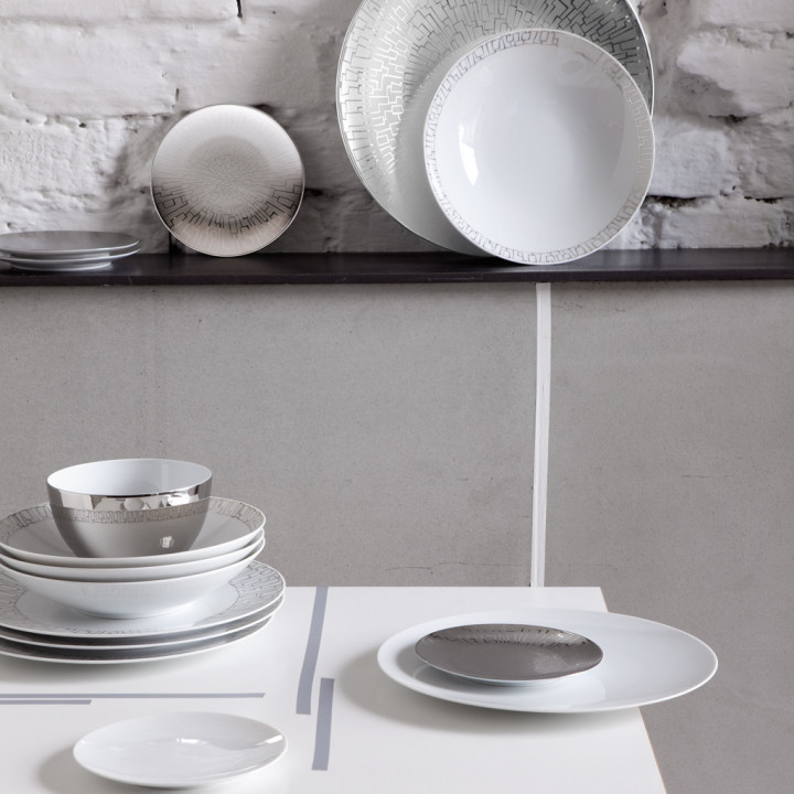 Porcelanowa filiżanka do herbaty TAC Skin Platin Rosenthal