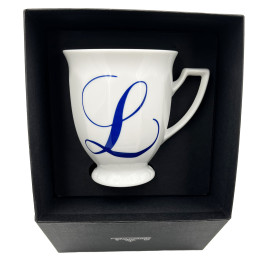 Porcelanowy kubek mały Maria Biała alfabet ,,L" Rosenthal