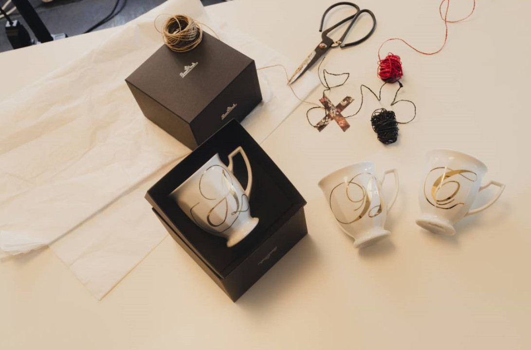 Porcelanowy kubek mały Maria Biała alfabet ,,G" Rosenthal