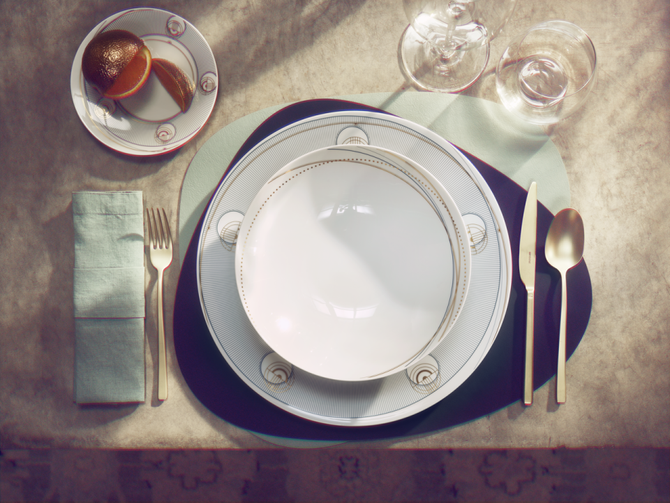 Porcelanowy talerz 24 cm głęboki TAC Gropius Glitch Rosenthal
