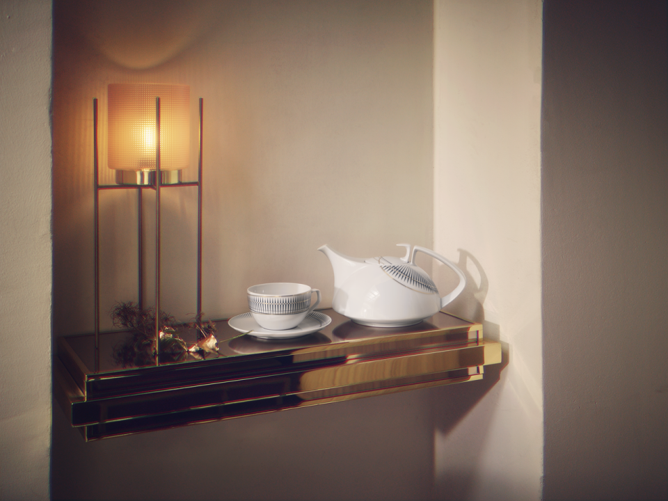 Porcelanowy dzbanek do herbaty mały TAC Gropius Glitch Rosenthal