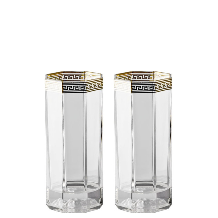 Zestaw 2 szklanek Longdrink Versace Crystal Medusa DOr