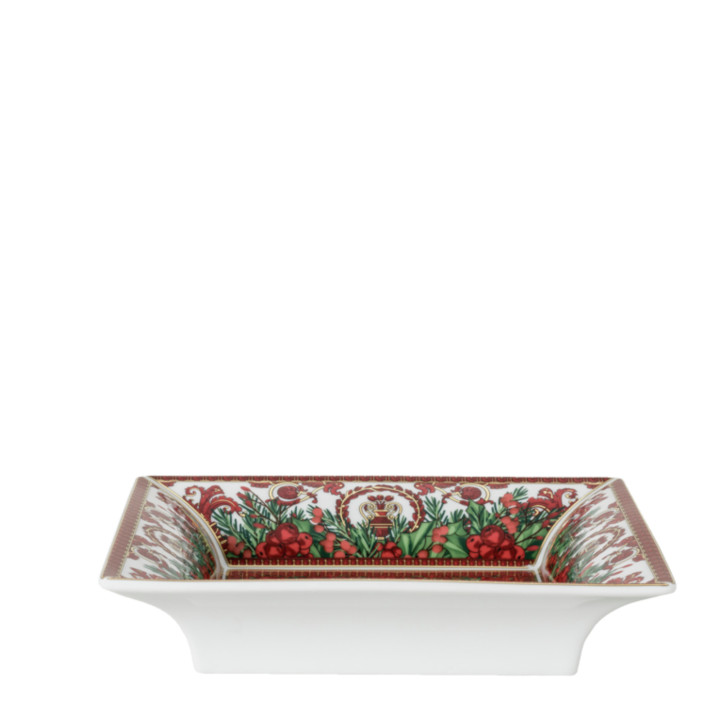 Talerz kwadratowy 18 cm Versace Christmas I love Baroque
