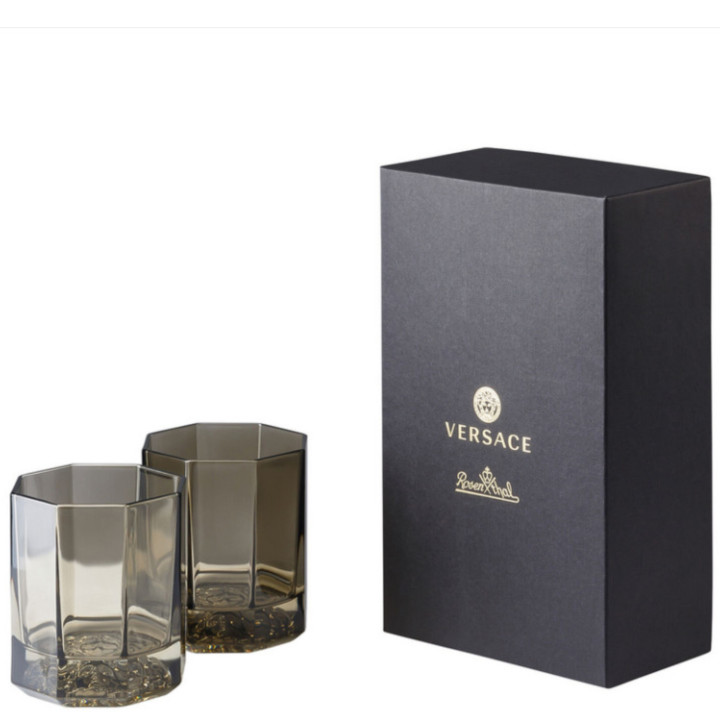 Zestaw 2 szklanek do whisky Versace Crystal Medusa Lumiere Haze