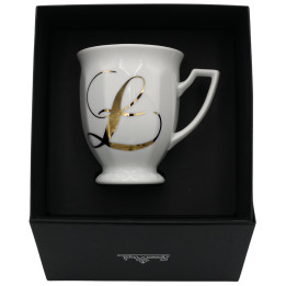 Porcelanowy kubek mały Maria Biała alfabet ,,Ł" Rosenthal