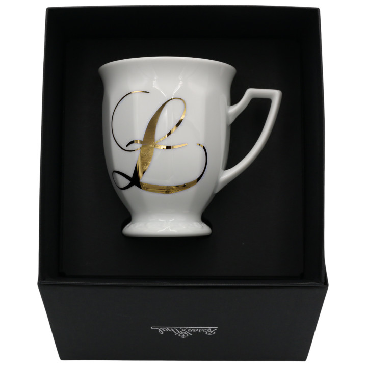 Porcelanowy kubek mały Maria Biała alfabet ,,Ł" Rosenthal