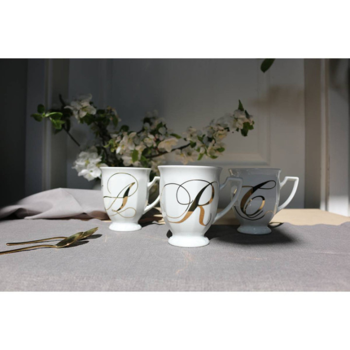 Porcelanowy kubek mały Maria Biała alfabet ,,Ł" Rosenthal