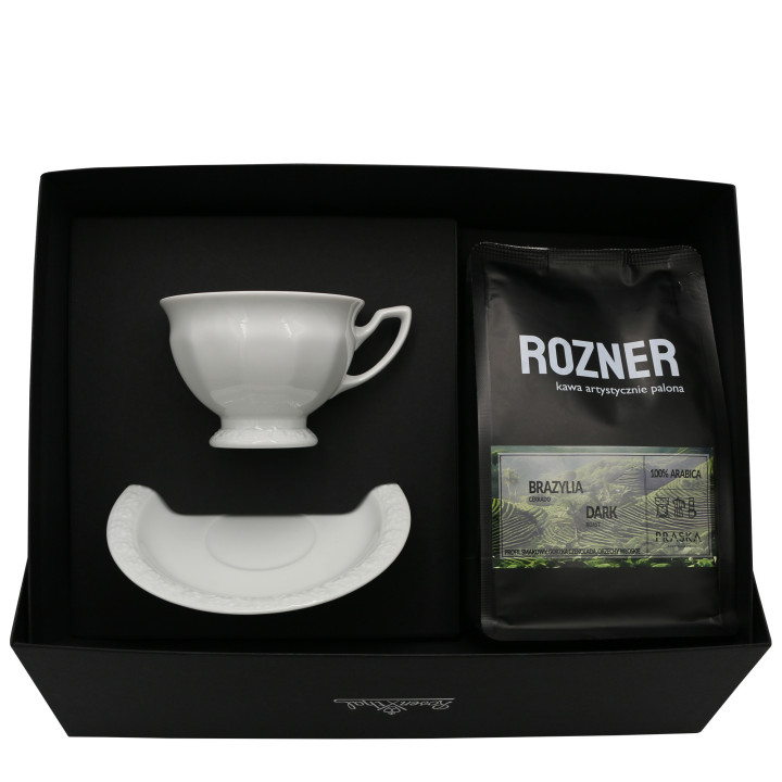 Zestaw filiżanka do kawy Maria Biała Rosenthal i kawa "Rozner" 250 g.