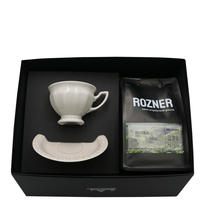 Zestaw filiżanka do kawy Maria En Vogue Sand Rosenthal i kawa "Rozner" 250 g.