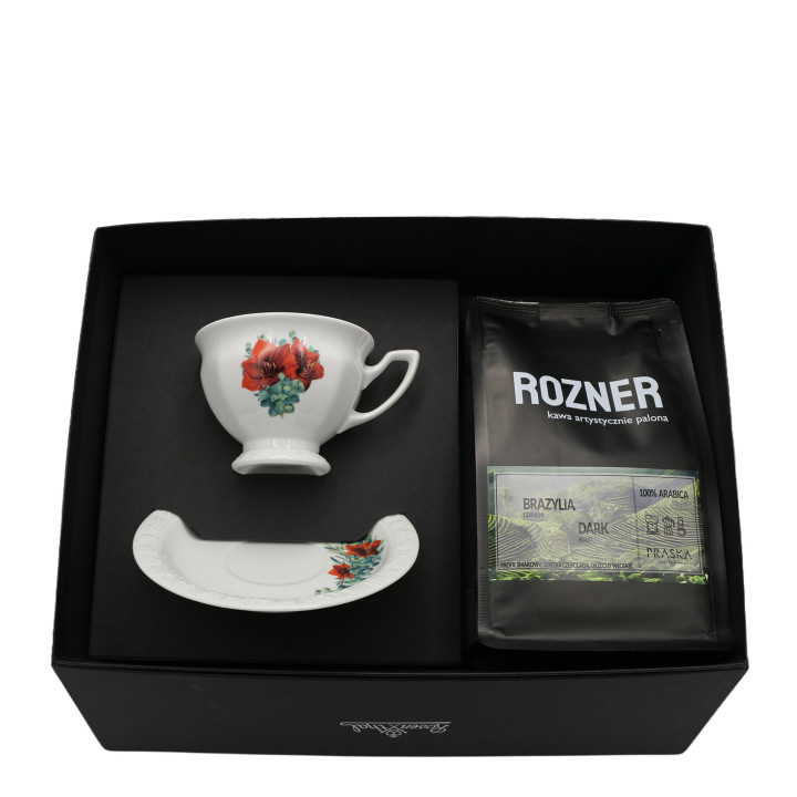 Zestaw filiżanka do kawy Maria Amarylis Rosenthal i kawa "Rozner" 250 g.