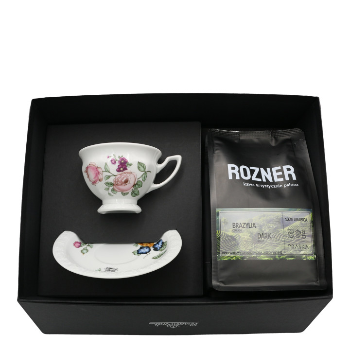 Zestaw filiżanka do kawy Maria Flowers Rosenthal i kawa "Rozner" 250 g.