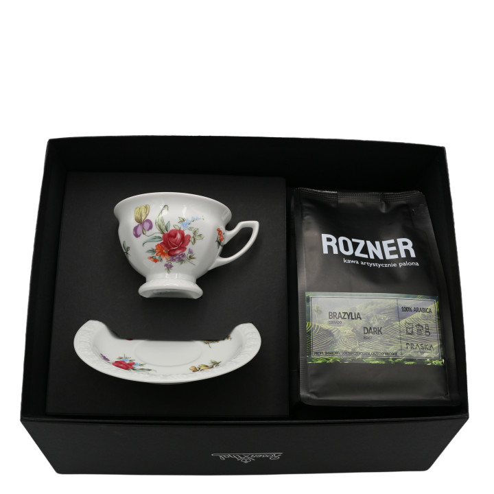 Zestaw filiżanka do kawy Maria Bukiet Letni Rosenthal i kawa "Rozner" 250 g.
