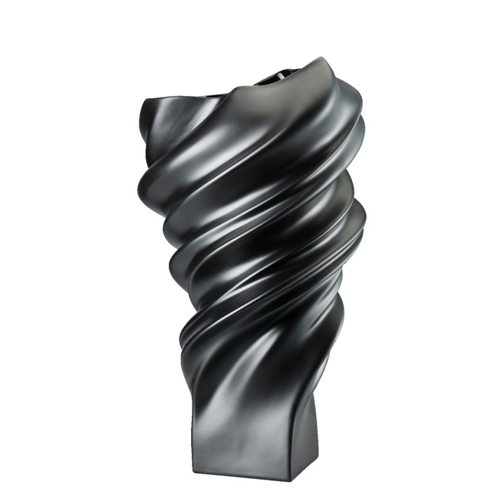 Porcelanowy wazon Squall czarny 32 cm Rosenthal