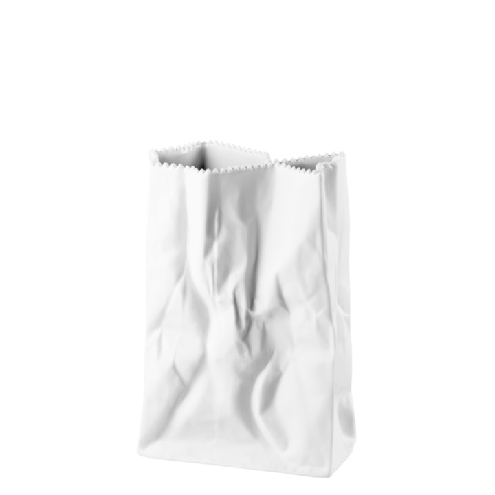 Porcelanowy wazon Paper Bag biały 18 cm Rosenthal