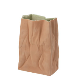Porcelanowy wazon Paper Bag szaro-brązowy 28 cm Rosenthal