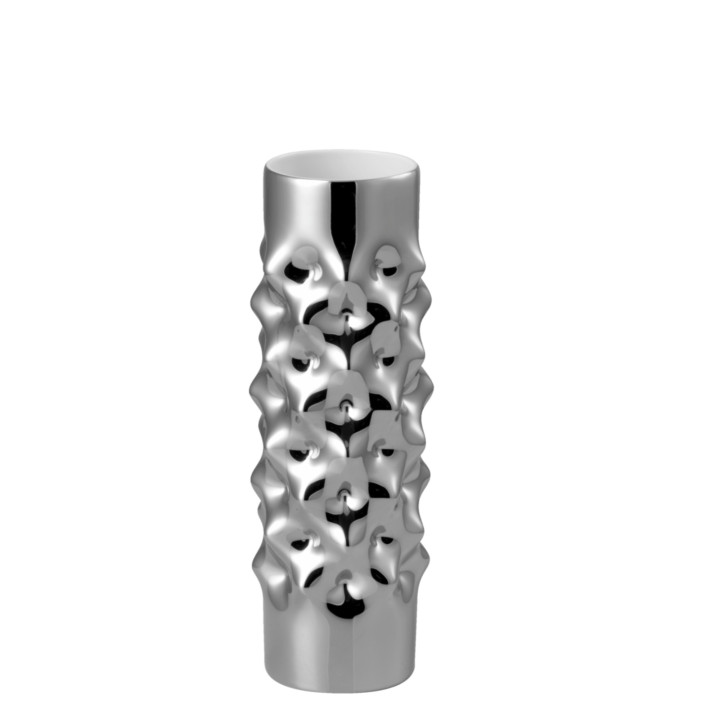 Porcelanowy wazon Vibrations Platin 25 cm Rosenthal