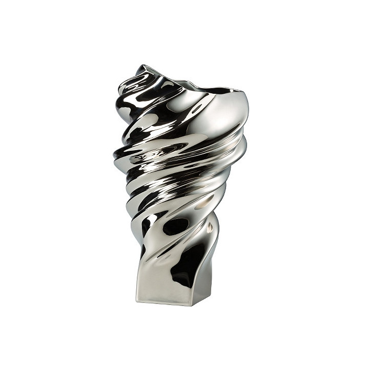 Porcelanowy wazon Squall srebrny 32 cm Rosenthal