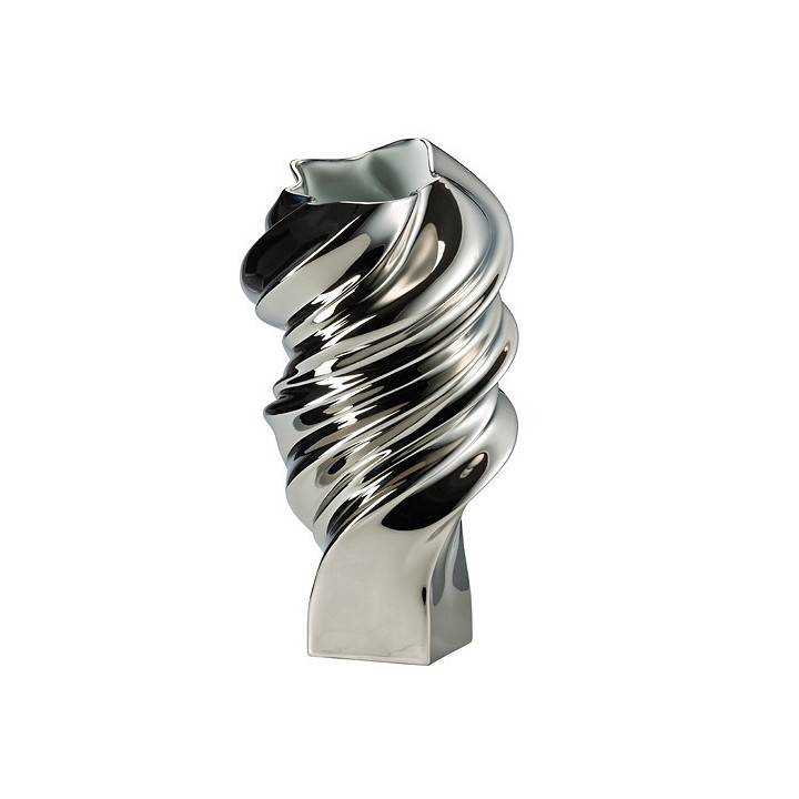 Porcelanowy wazon Squall srebrny 32 cm Rosenthal